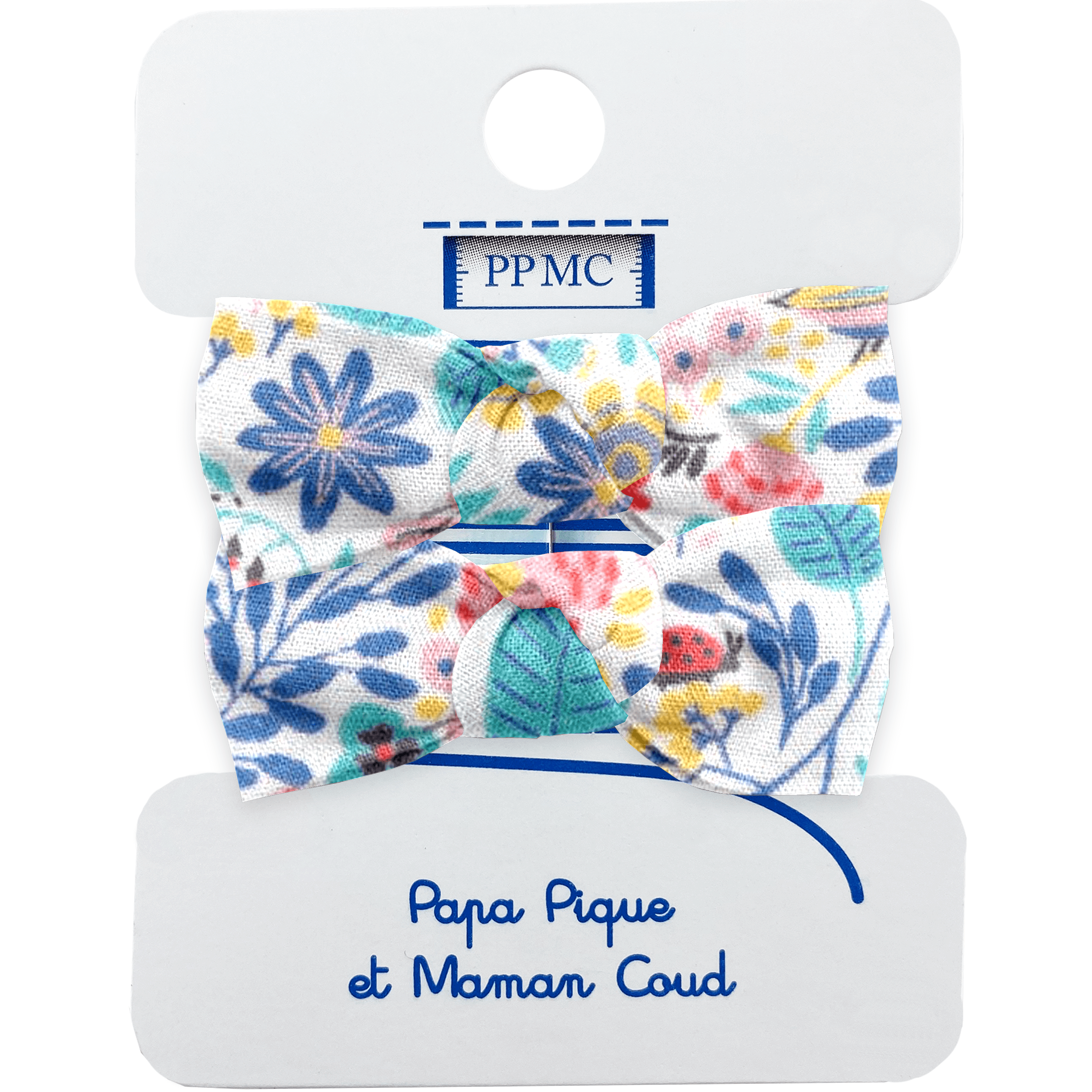 Elastiques Mousse Petit Noeud Champêtre Bleuté