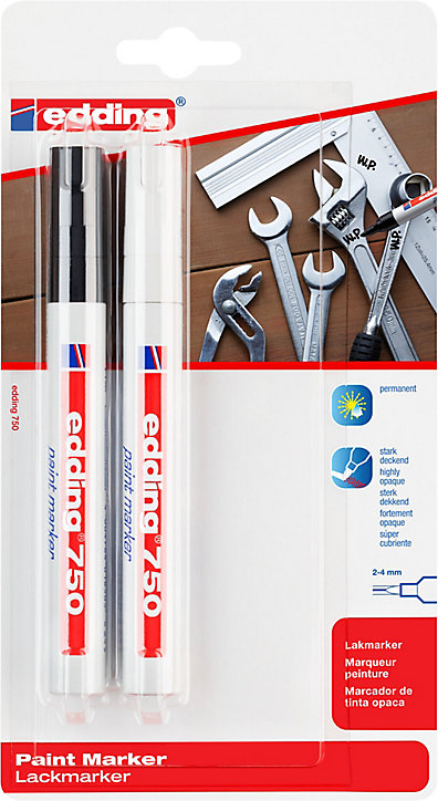 Marqueur peinture couvrante - supports lisses ou foncés Edding e-750