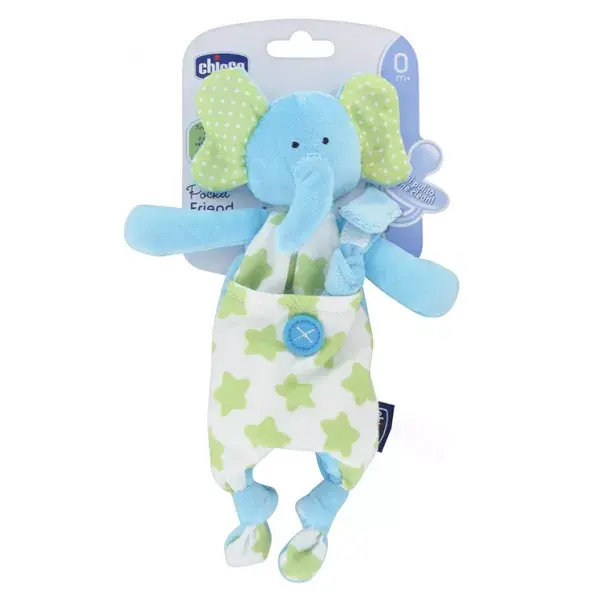 Prendedor de chupeta em forma de elefante Chicco Pocket Friend