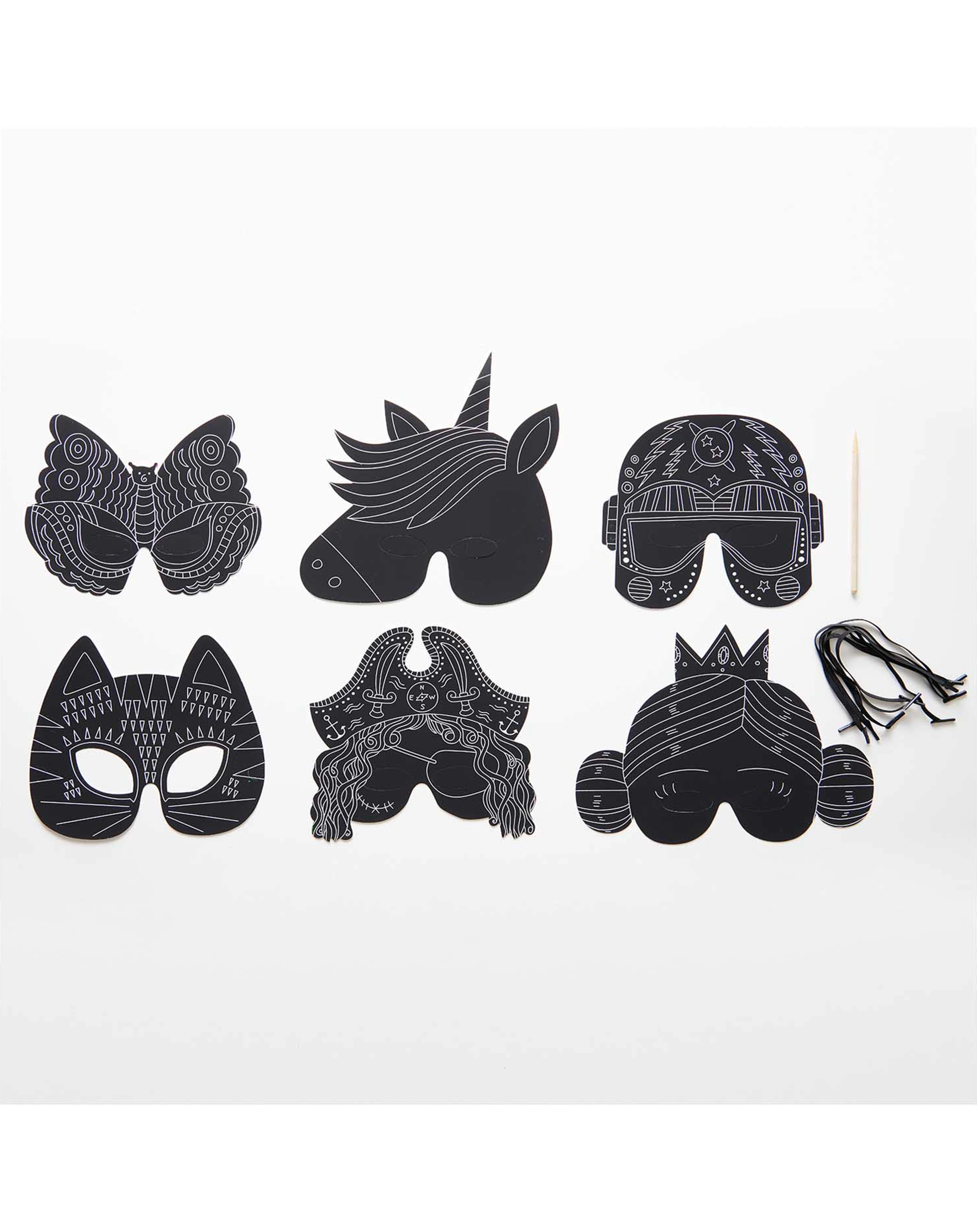 Kratzpapier MASKEN Set 6-teilig