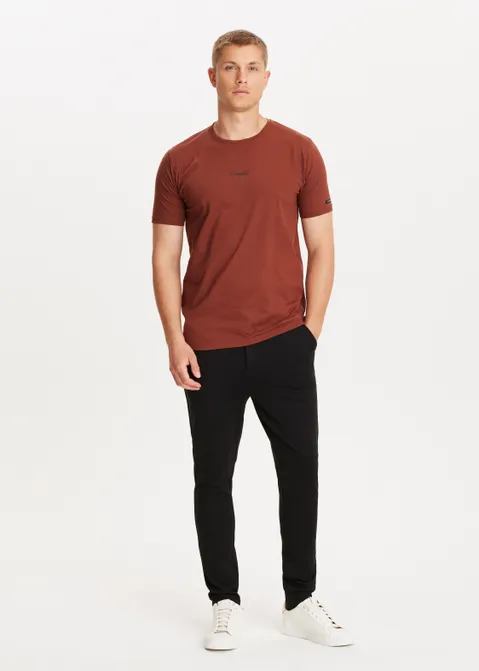 T-shirt met logo print rood (BRIQUE)