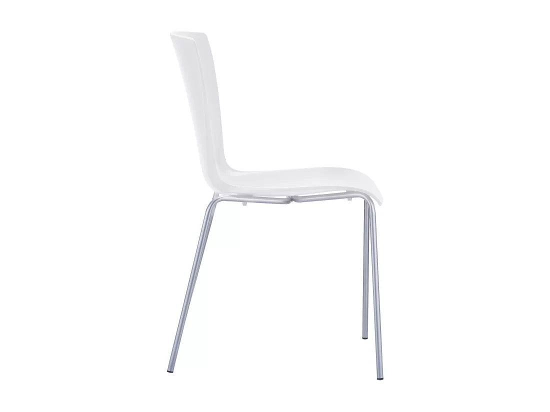 Chaise de conférence - Plastique & Aluminium - Blanc - Mio