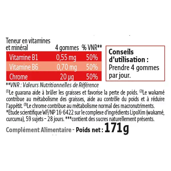 Forté Pharma Xtraslim 700 Gomas Emagrecedoras Queimador de Gordura para Perda de Peso - 1 Mês