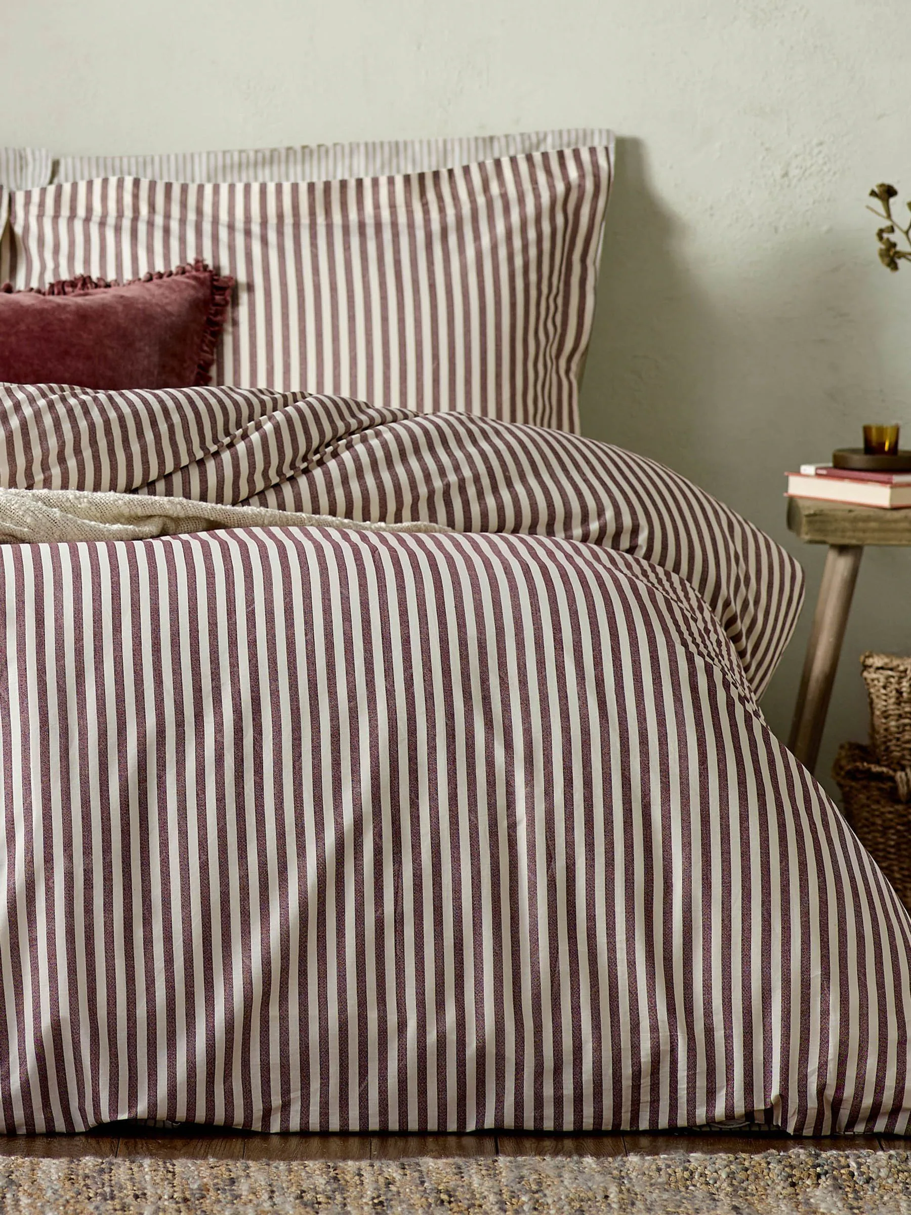 Yard Set of 2 Hebden Melange Stripe 100 Cotton Pillowcases