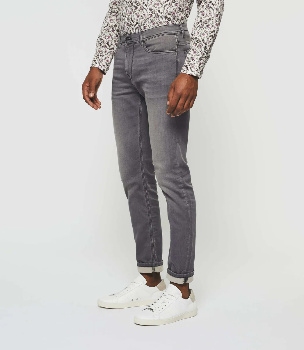 Jean super slim en molleton gris moyen 