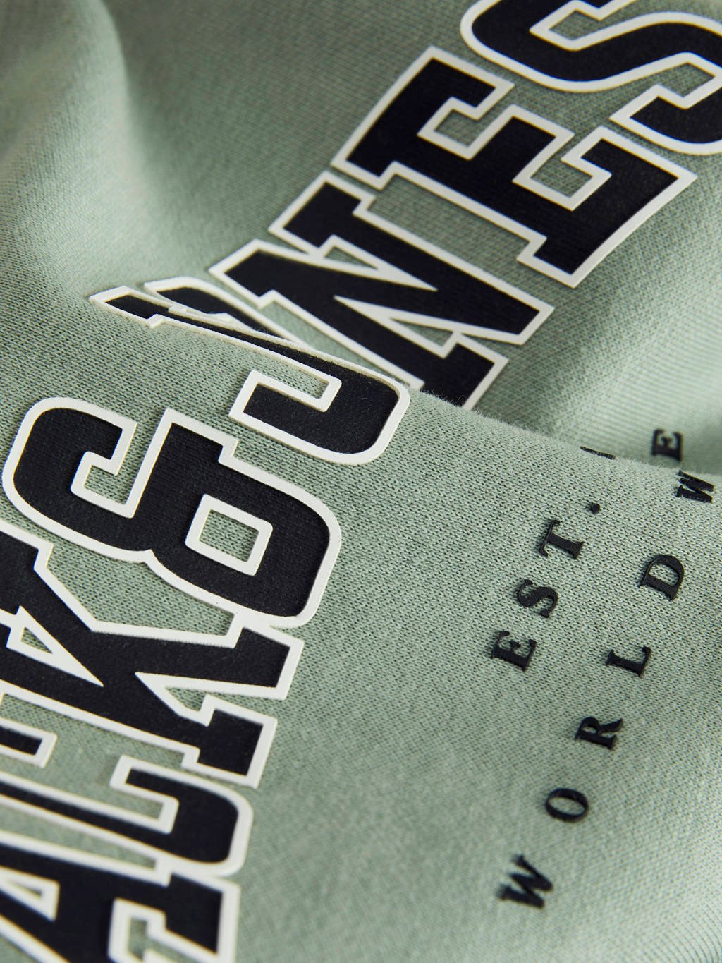 JACK & JONES sweater JJECALEB met logo zachtgroen