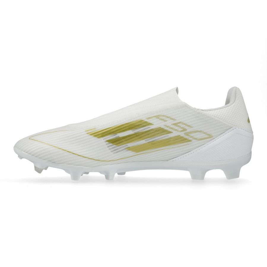 adidas F50 League Laceless FG/AG Day Spark - Blanc/Doré/Blanc