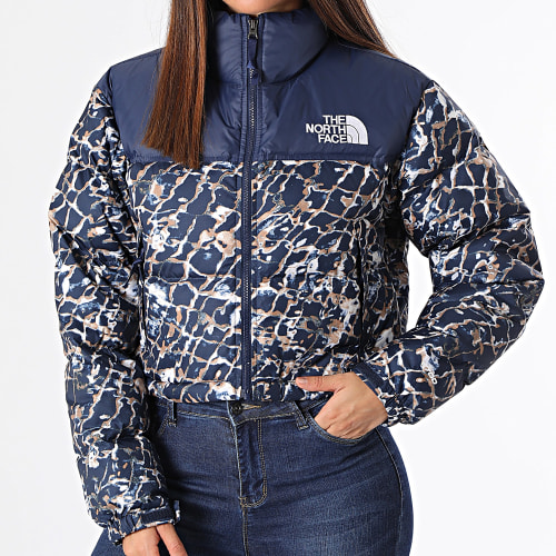 Doudoune Crop Femme Nuptse Short A5GGE Bleu Marine