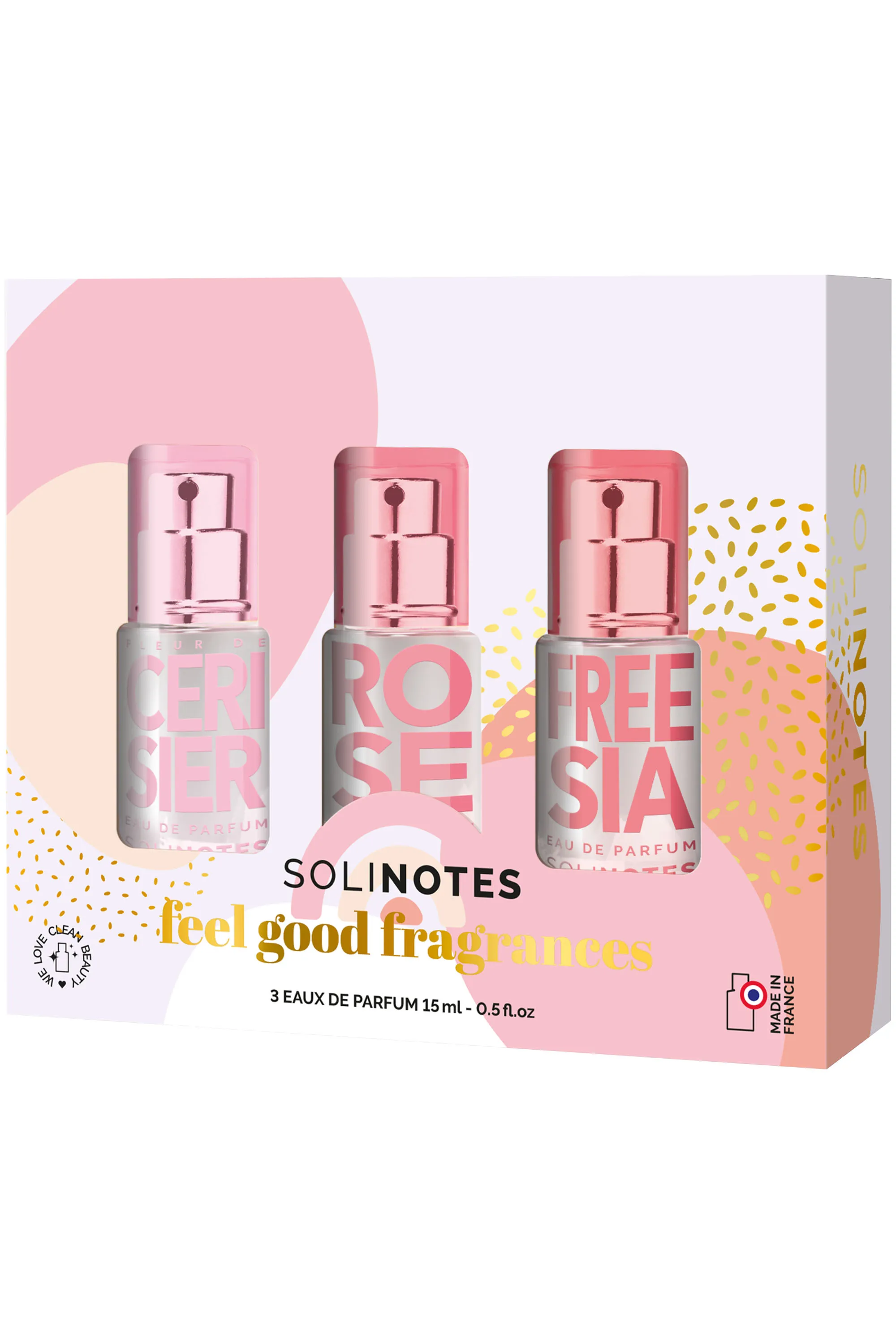 Solinotes Coffret trio de parfums Fleur de cerisier, Rose & Freesia-45 ml