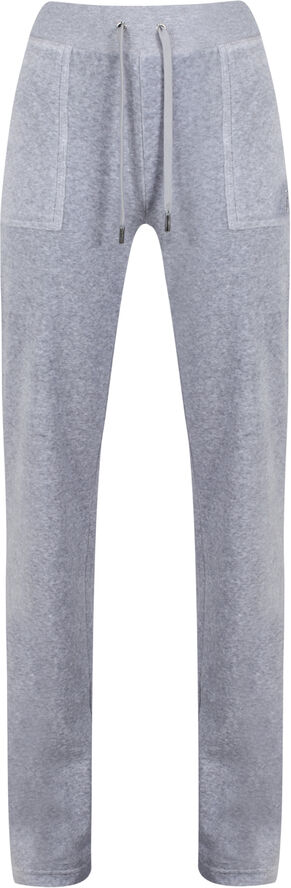 Juicy Couture Del Ray Classic Velour Pant Pocket Design Silver marl