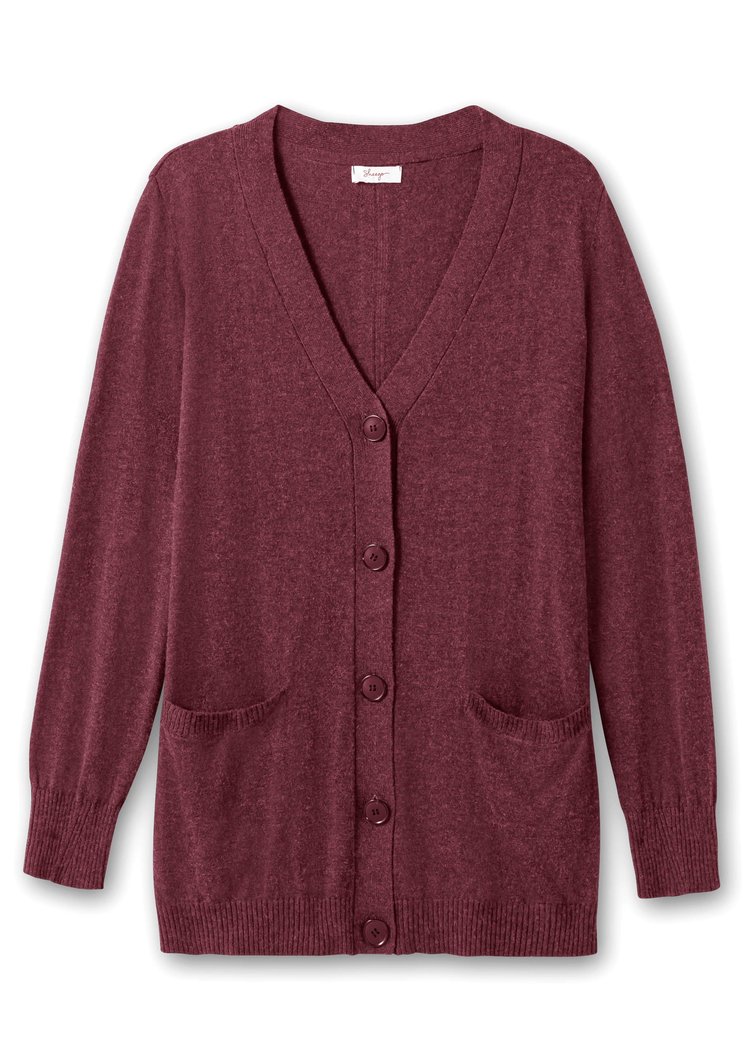 Strickjacke mit Kaschmir, Ajourstrick hinten