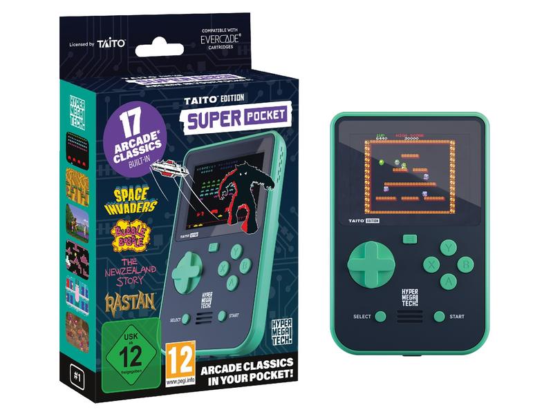 Blaze Handheld Taito Super Pocket Tragbares Gaming-Gerät mit 17 vorinstallierte Spiele