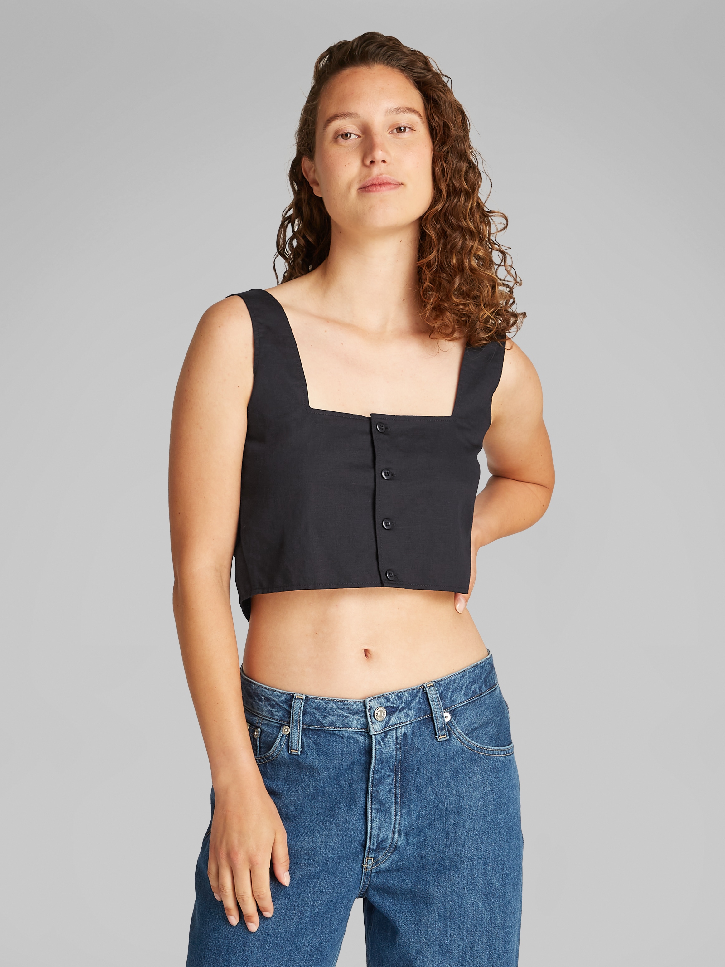 Calvin Klein Jeans Crop-Top »SOFT LINEN TOP«, mit Trägern