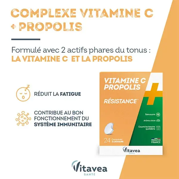 Vitavea Vitamina C + Própolis Resistência 24 comprimidos mastigáveis
