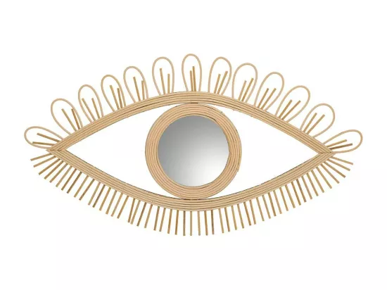Miroir en rotin marron 66x35x1.5h