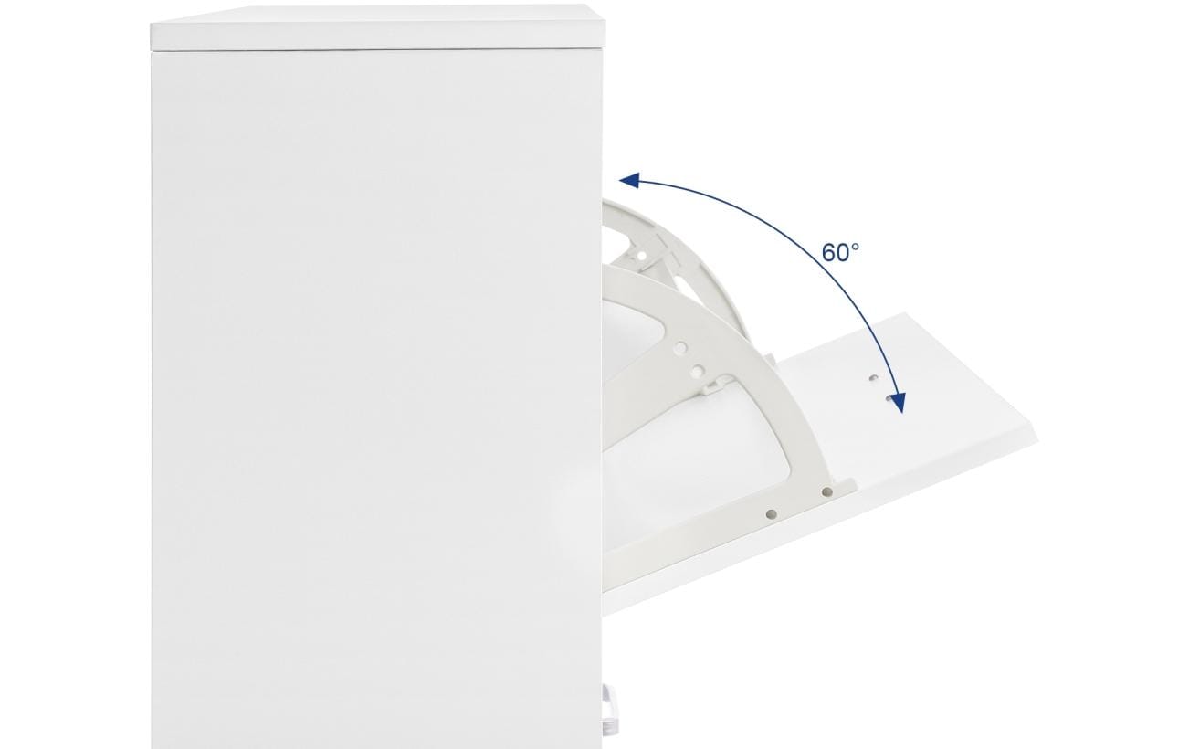 Schuhschrank mit 2 Klappen 24 x 83.5 cm, WeissSchuhregal mit verstellbaren Trennwänden