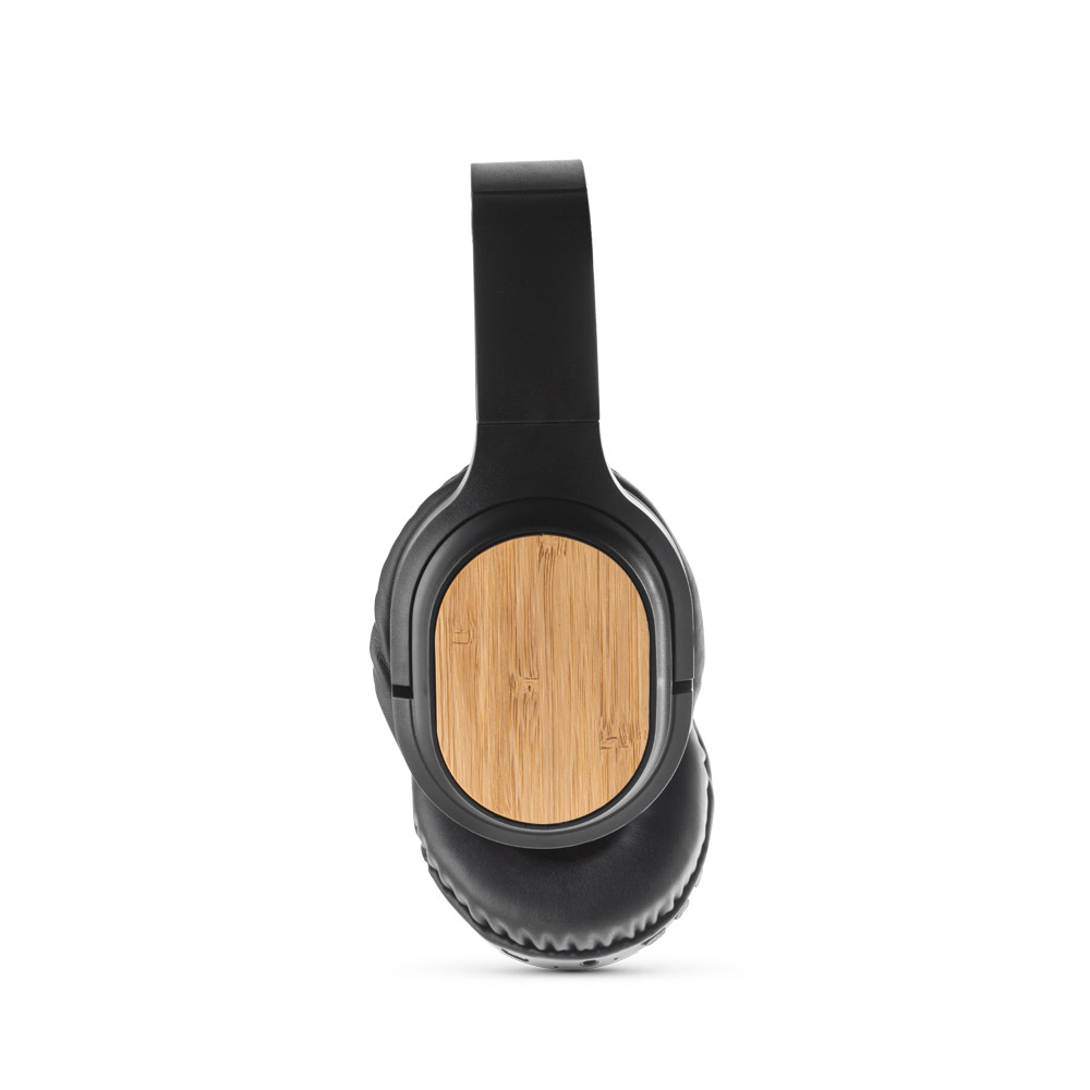 hi!dea 97126 - Casque sans fil pliable avec autonomie de 5 heures en bambou et ABS
