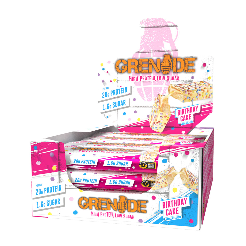 Grenade Protein Bars Birthday Cake12 x 60 gr