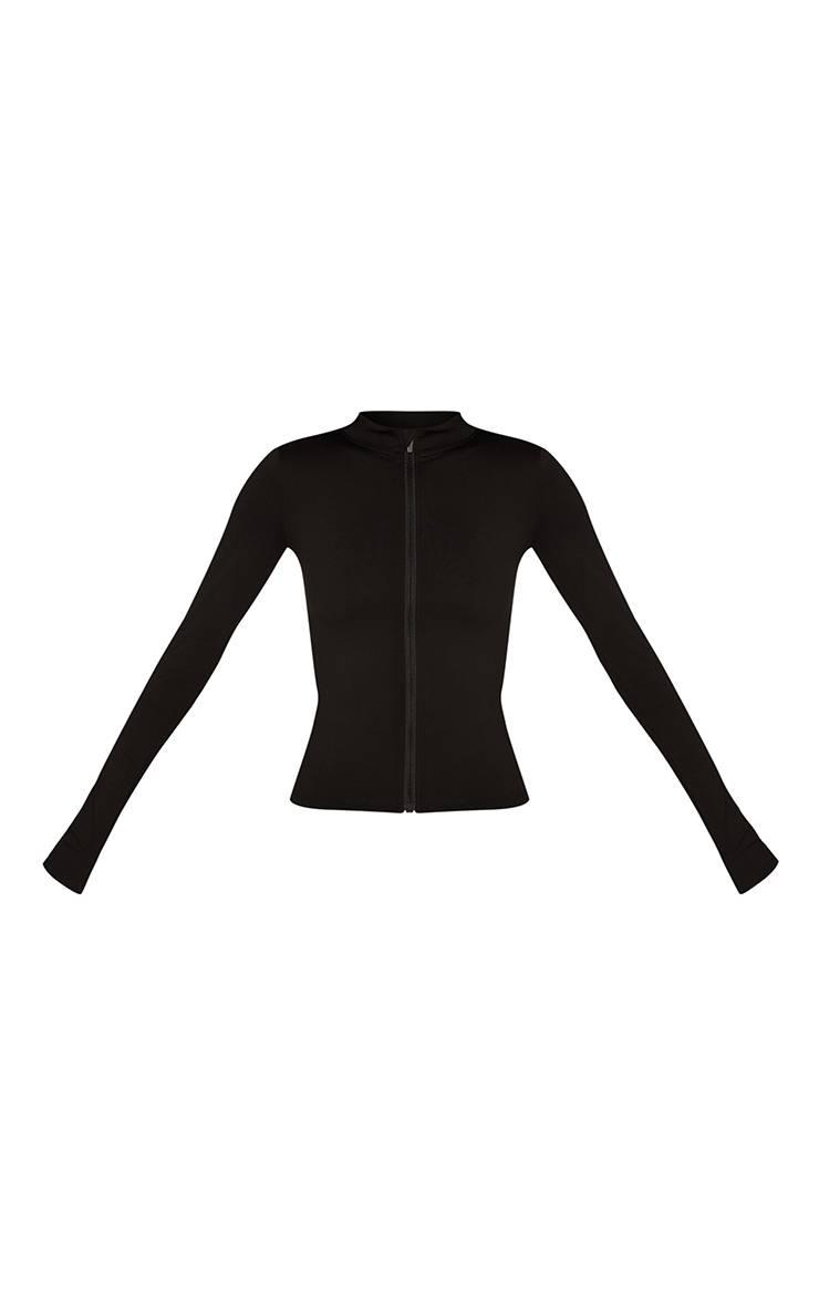 Noir Veste Zippée Sculptante Basique Tall