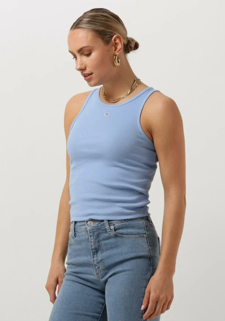 TOMMY JEANS blauwe tommy jeans top tjw essential rib tank