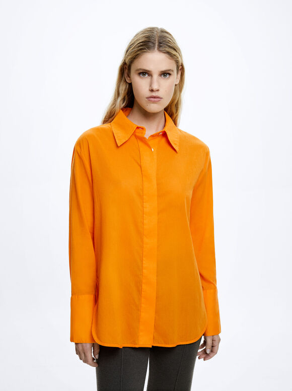 Camisa 100% Algodón - Naranja