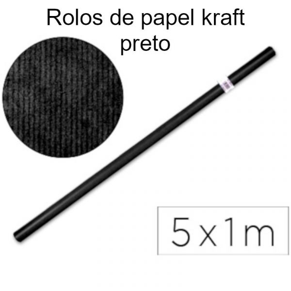 Liderpapel Papel Kraft Rolo 5x1m Preto
