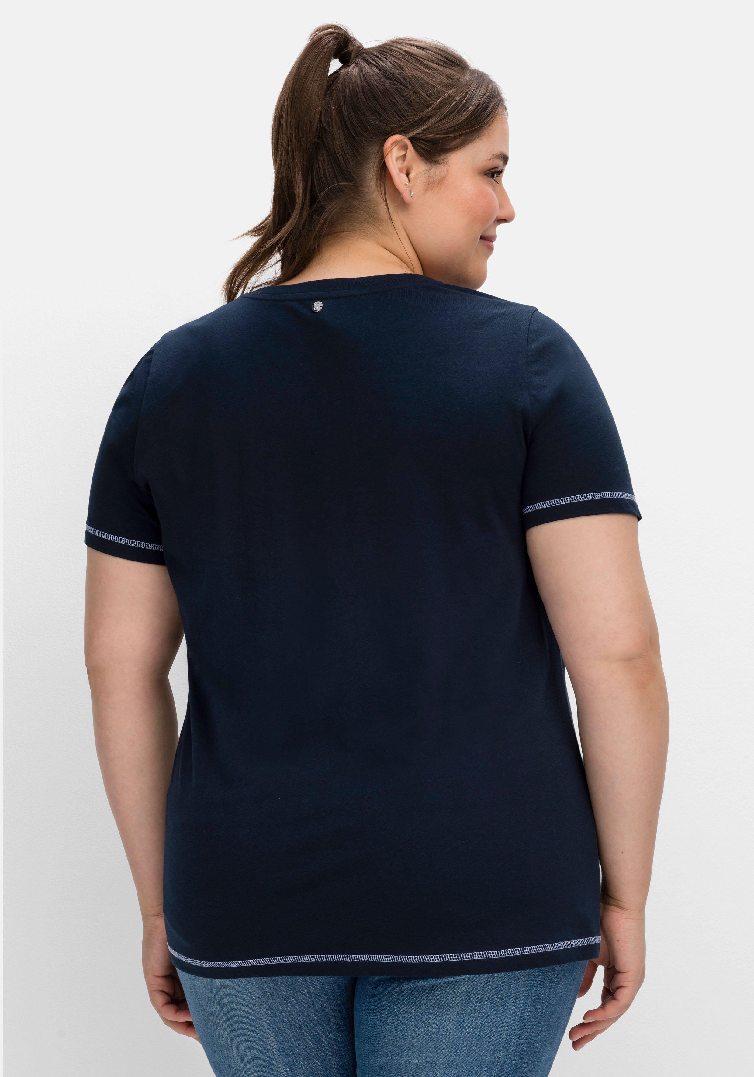Jerseyshirt mit Wordingprint, leicht tailliert