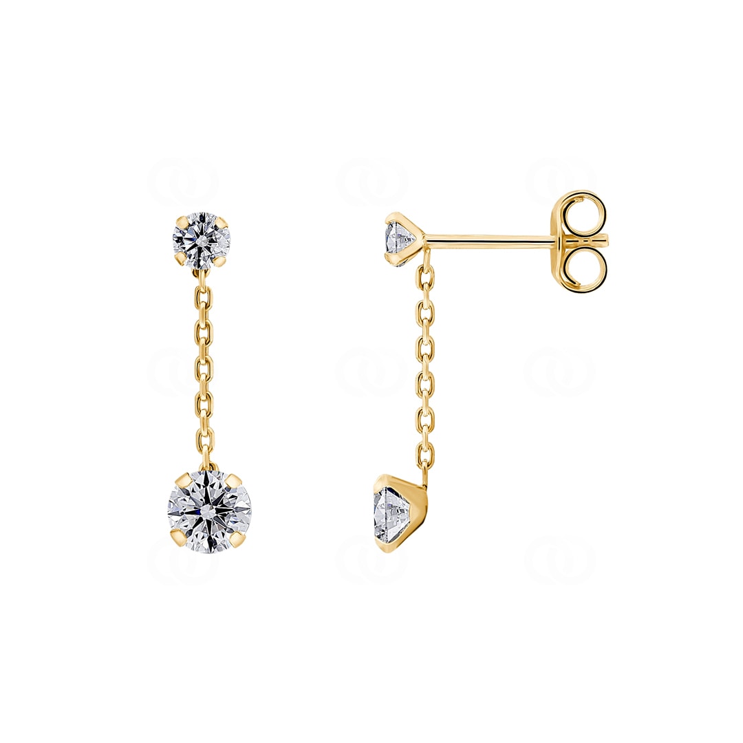 Ohrhänger 750/18 K Gelbgold mit Zirkonia