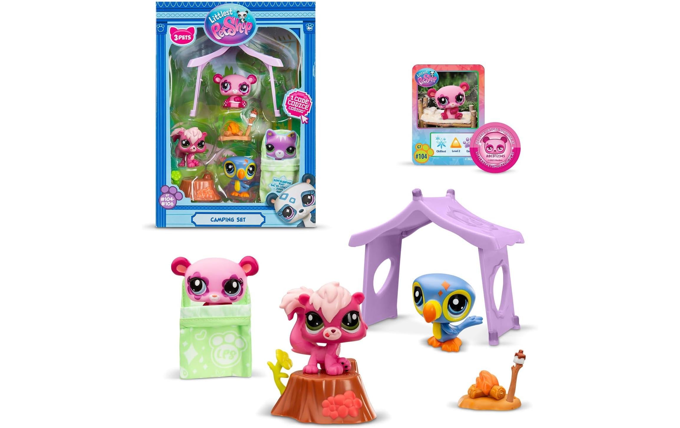 Littlest Pet Shop Set 3 Pets CampingÜberraschungstier mit Accessoire