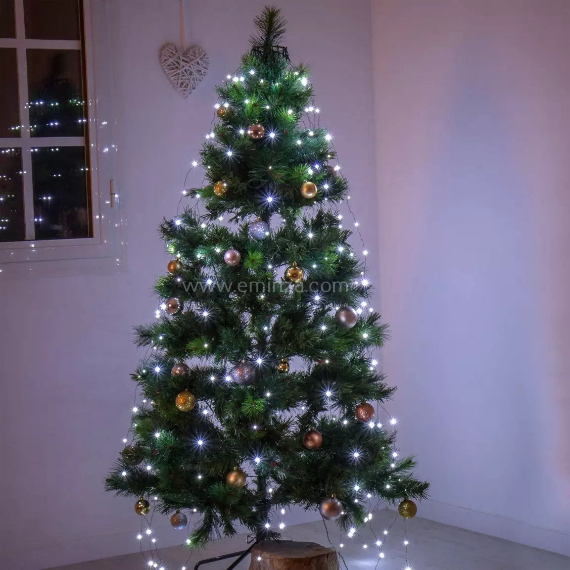 Rideau pour sapin H1,80 m 408 Micro LED Flashing light Blanc froid
