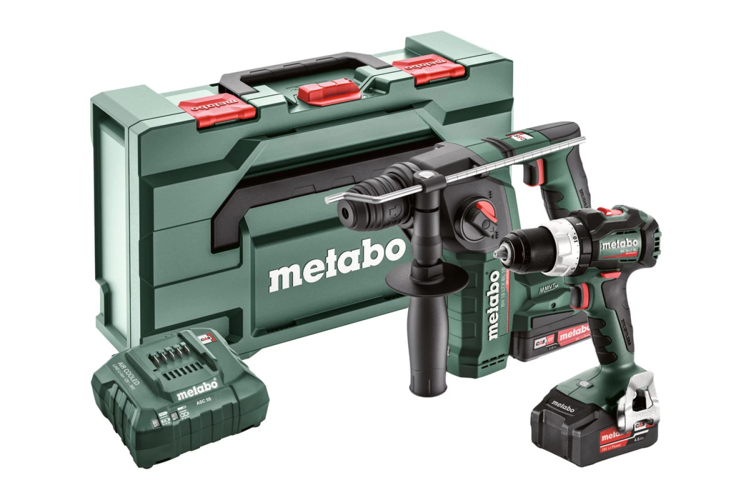 Metabo Comboset 2.5.2 18V Li-Ion accu accuboor (BS18LT BL) & boorhamer (BH18LTX BL) combiset (1x 2,0Ah   1x 4,0Ah) in metaBOX - koolborstelloos