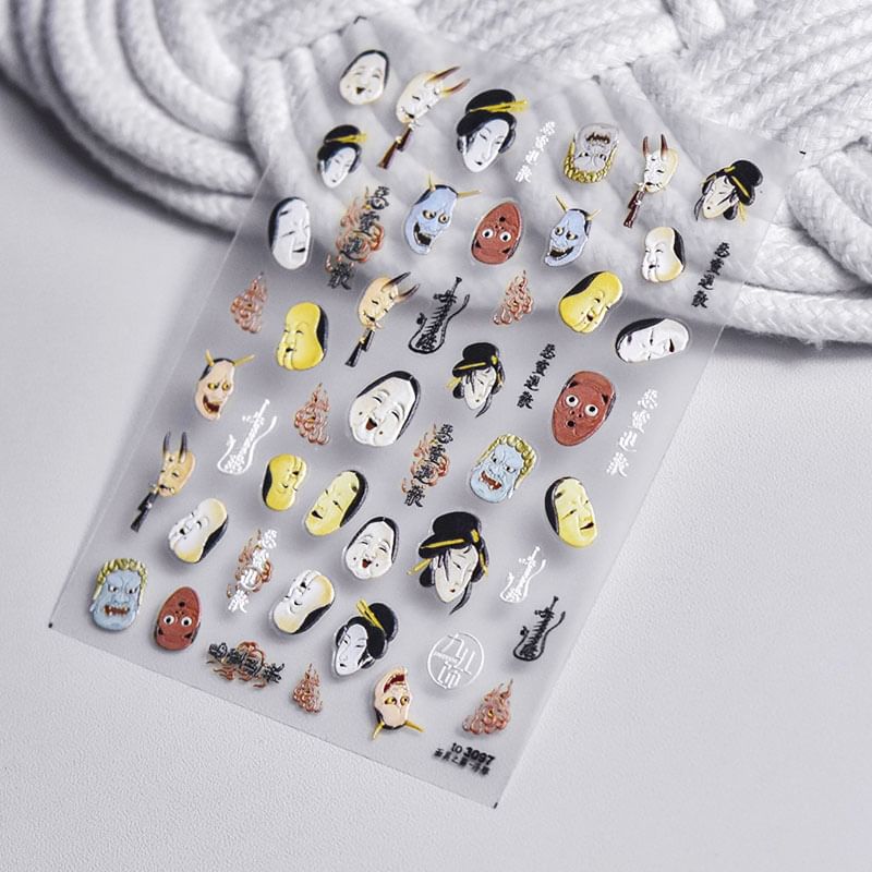 swarliss - Japanse masker-danser nagelstickers