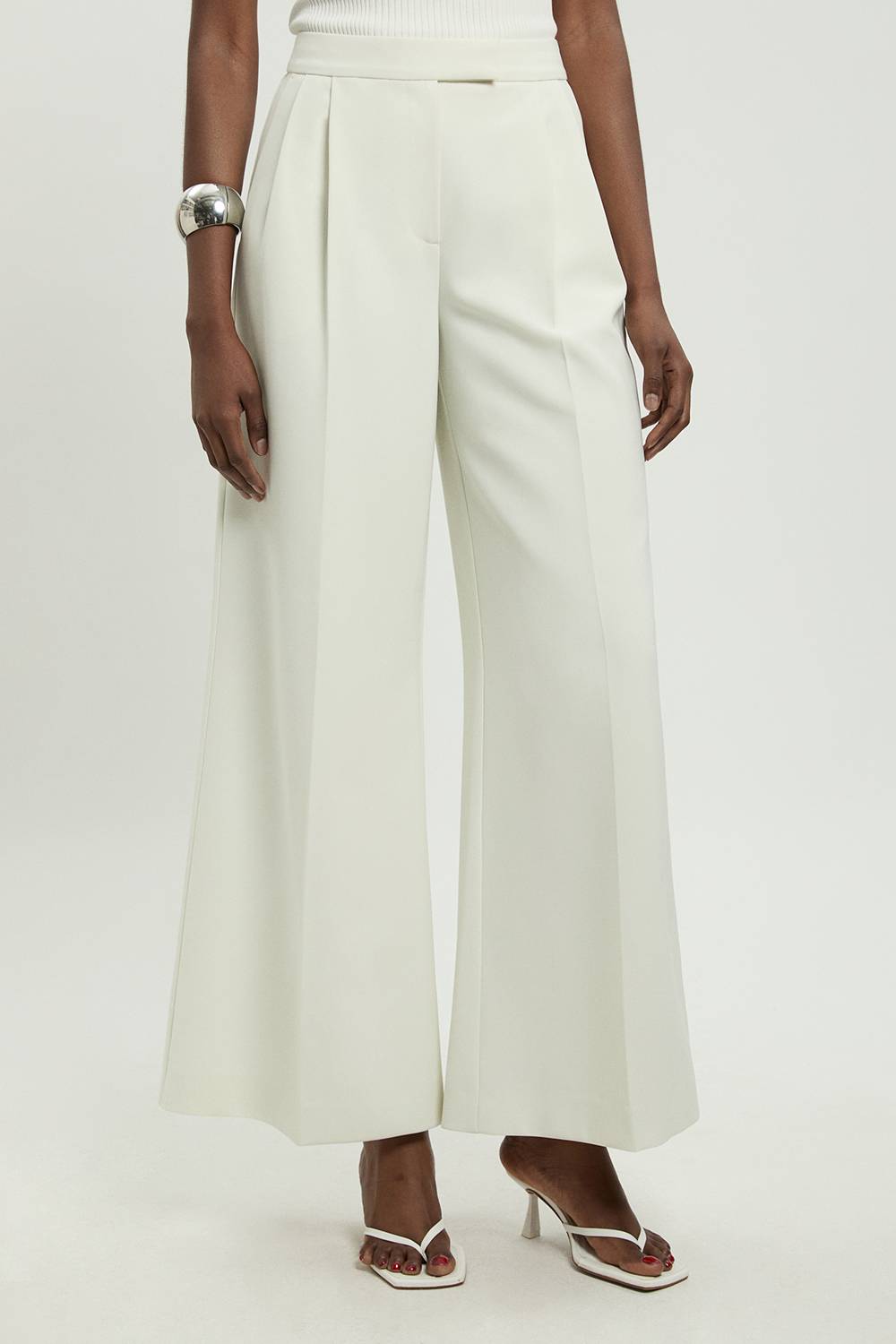 KarenMillen Pantalon Large Tailleur En Viscose Compacte