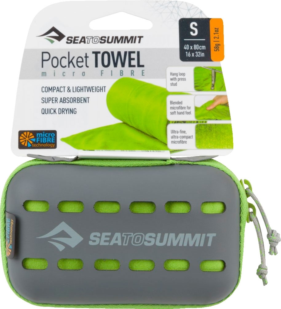 Sea to Summit Pocket Towel Mikrofaser Handtuch Small grün 40cm x 80cm