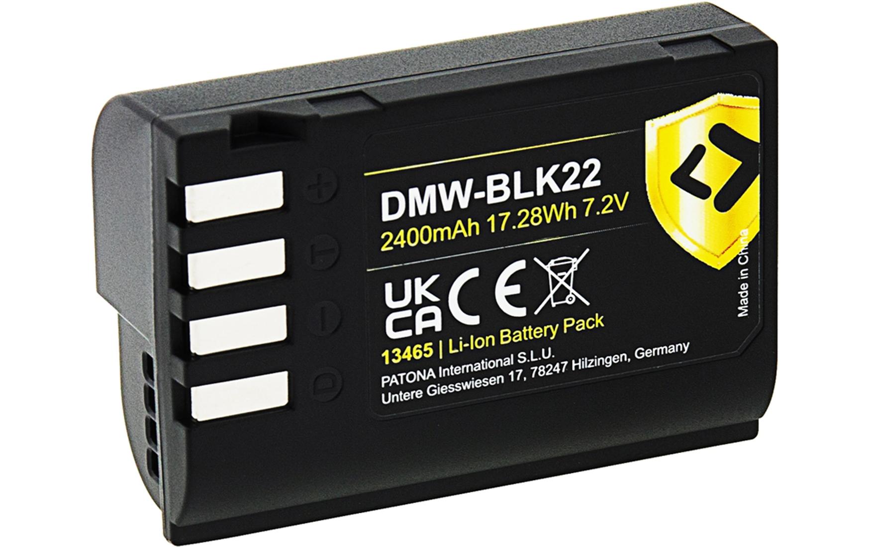 PROTECT Akku für Panasonic DMW-BLK22PROTECT Batteriesatz für Panasonic