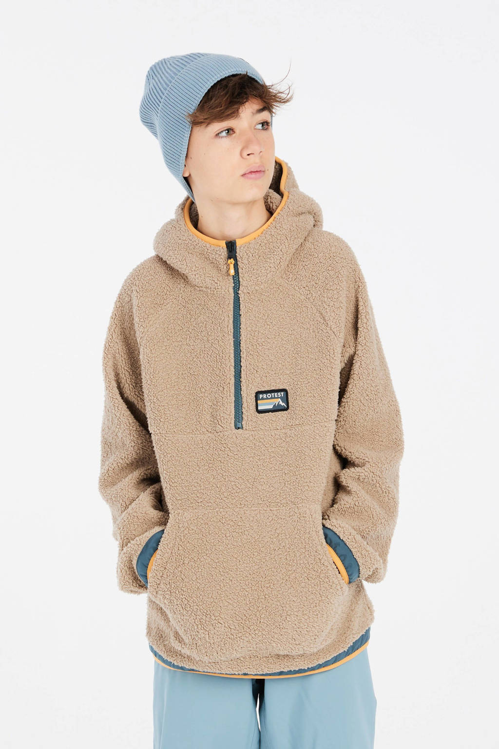 Protest hoodie fleece PRT CULT JR beige