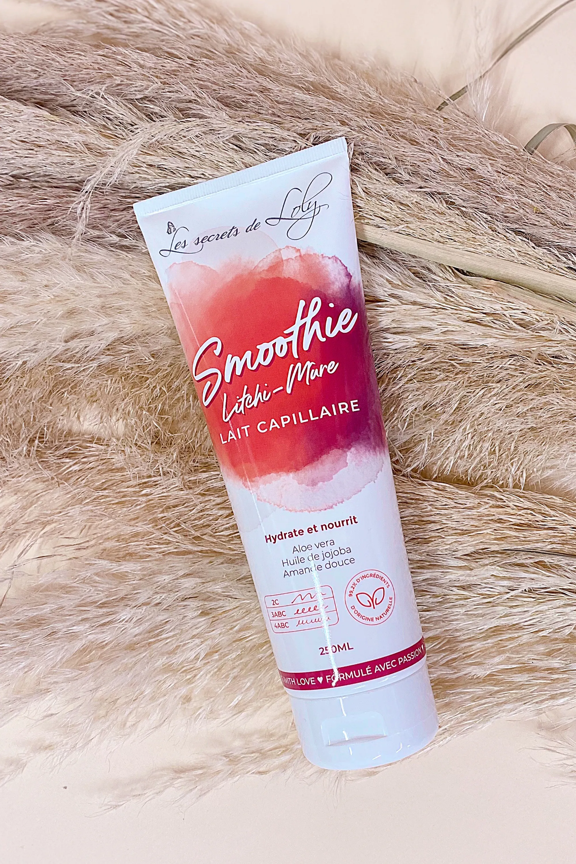 Les Secrets de Loly Lait capillaire hydratant smoothie Litchi Mûre-250 ml