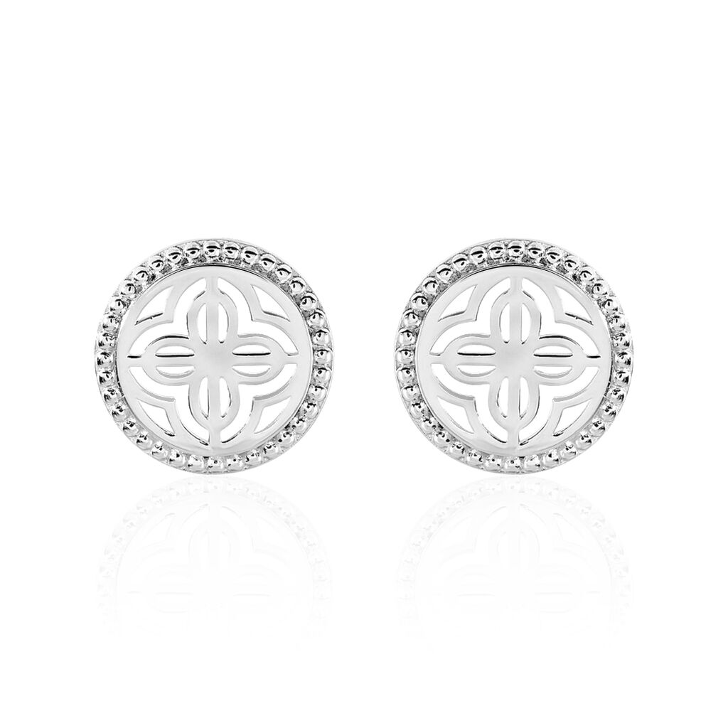 Boucles D'oreilles Puces Laetizia Celine Argent Blanc