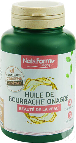 Nat&Form Huile De Bourrache Onagre 200 Capsules