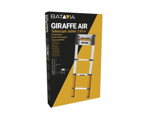 Batavia Giraffe Air aluminium telescopische ladder, 2,93 m, uitschuifbare ladder, aantal sporten/treden: 10