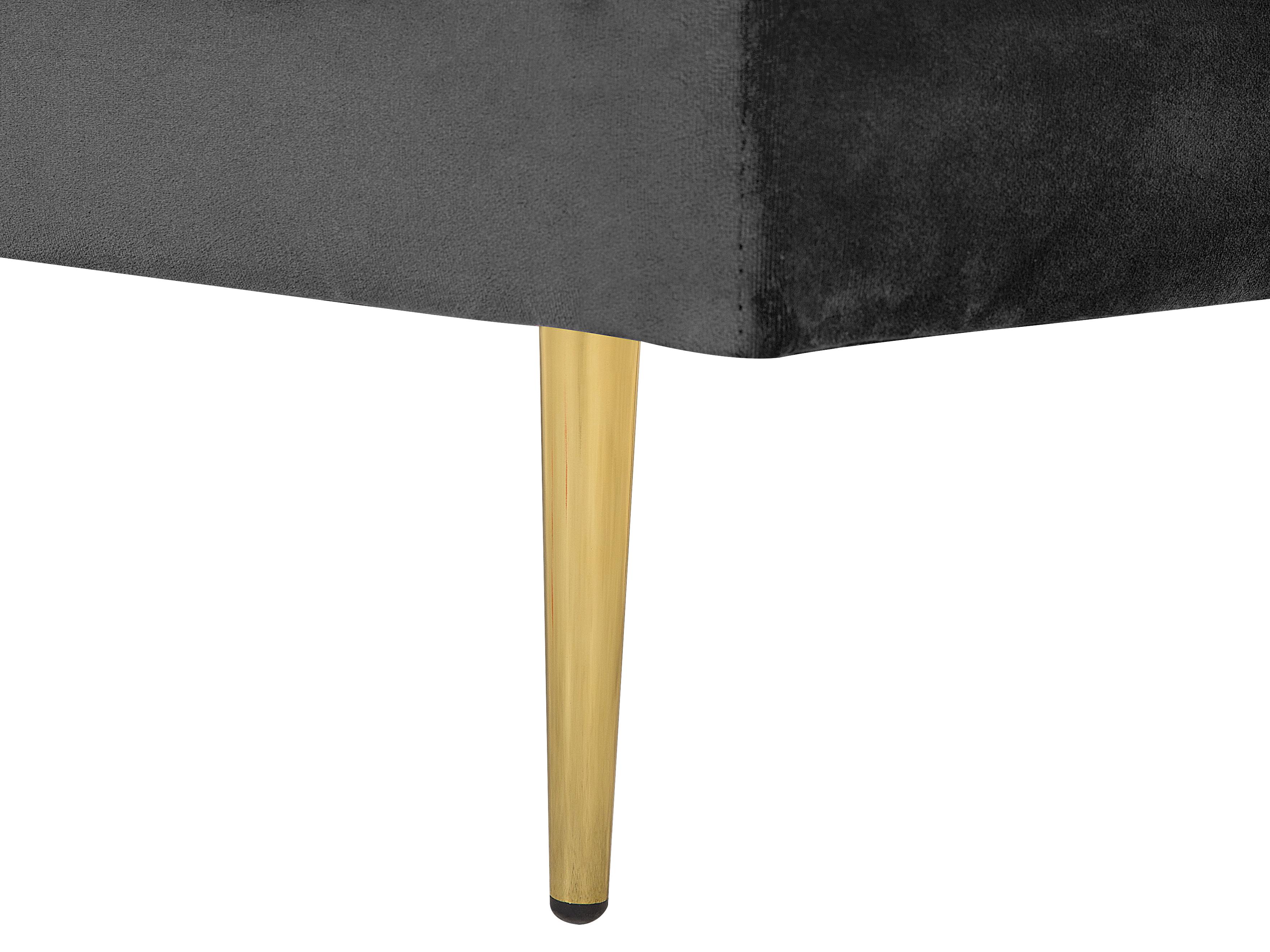 Linkszijdige chaise longue MIRAMAS Fluweel Zwart