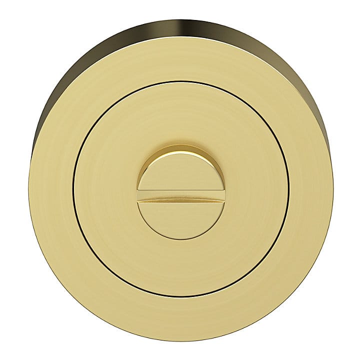 Rosace de fonction rond à visser à condamnation GoodHome Duod effet laiton satin or Ø50mm