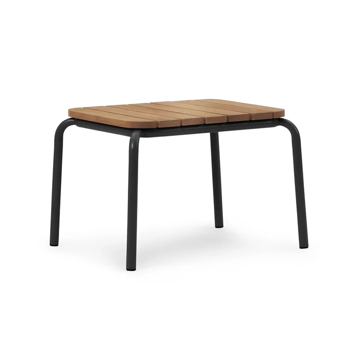 Normann Copenhagen - Vig Outdoor Beistelltisch, 55 x 45 cm, Robinie natur / schwarz