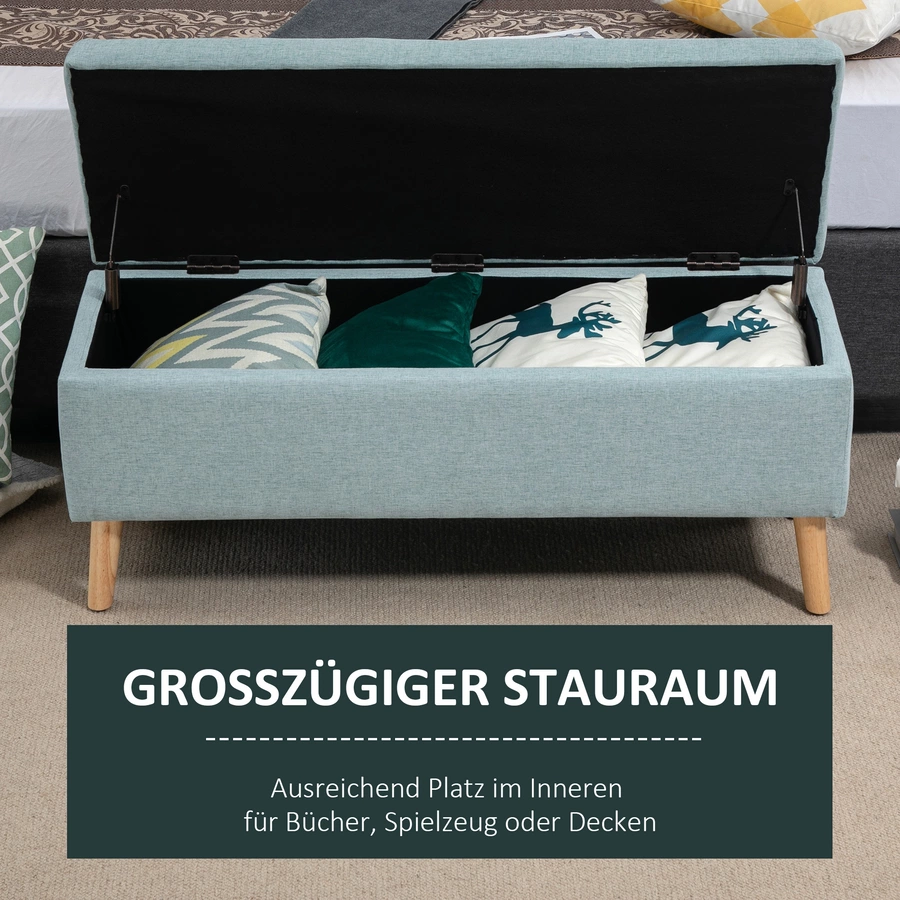 HOMCOM Sitzbank mit Stauraum grün