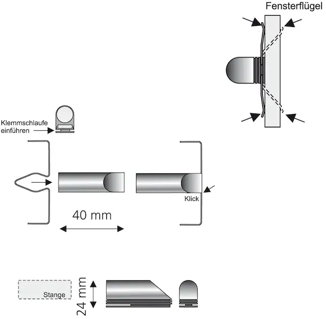Liedeco Klemmträger für Cafehausstangen Ø 12 mm
