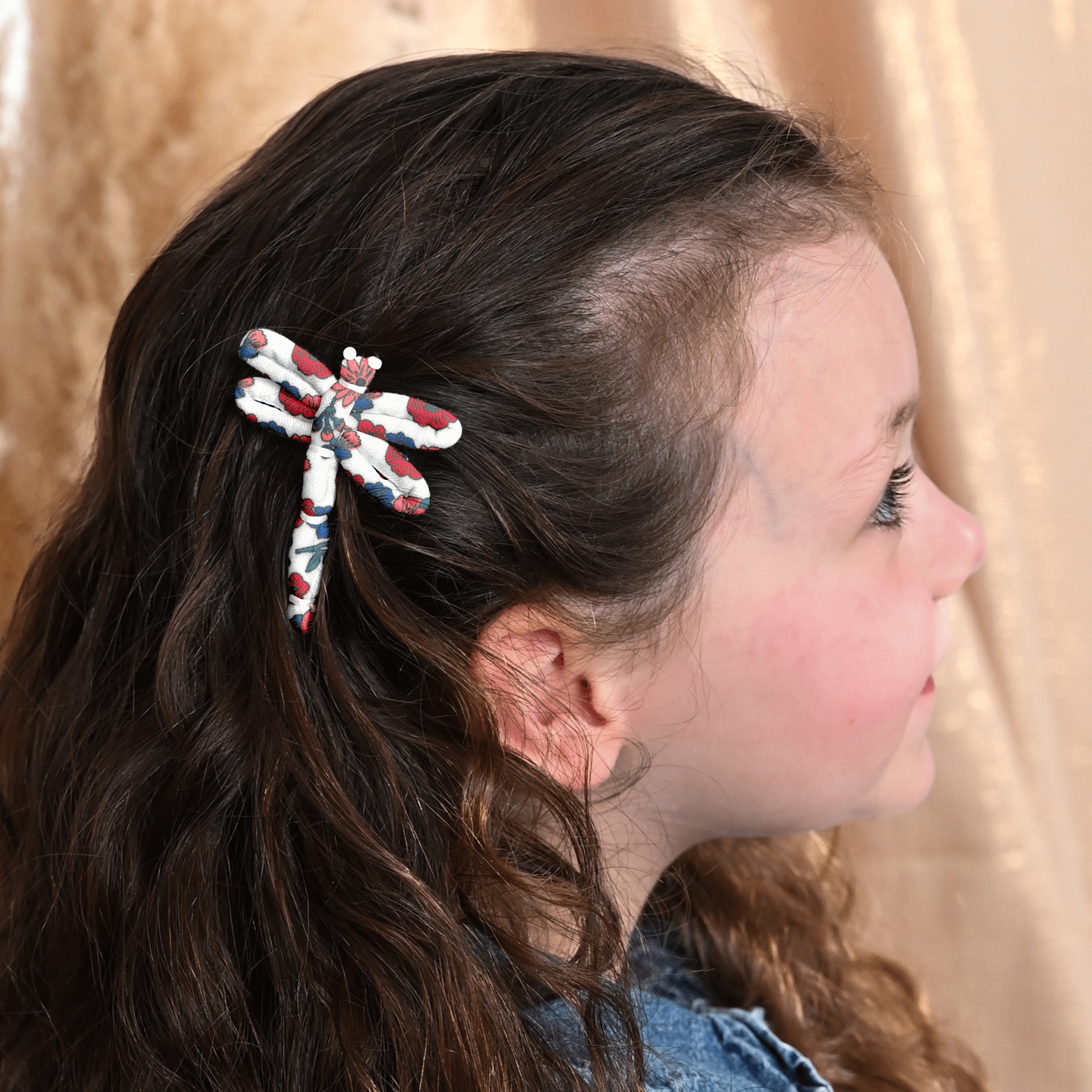 Barrette Libellule Prairie Fleurie