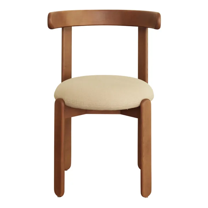 Gabrielle Paris Chaise Lilas en bois, assise en lin  | Blanc cassé