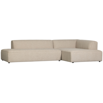 WOOOD hoekbank Inez naturel polyester met verlenging rechts