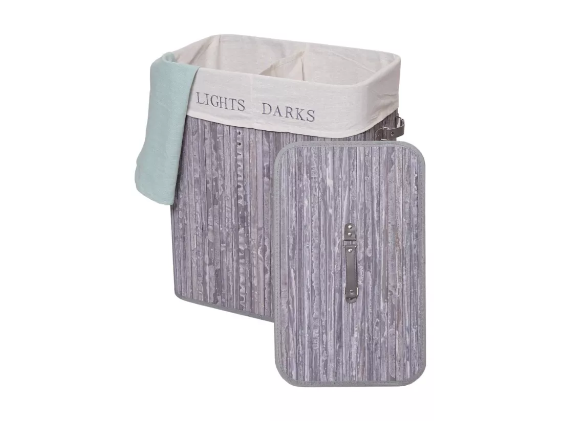 Panier à linge MCW-C21, gris-bleu