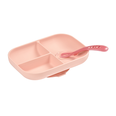 Set repas silicone compartimenté Pink - BEABA